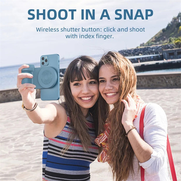 3-in-1 Magnetic Phone Grip – Camera Handle, Kickstand & Bracket