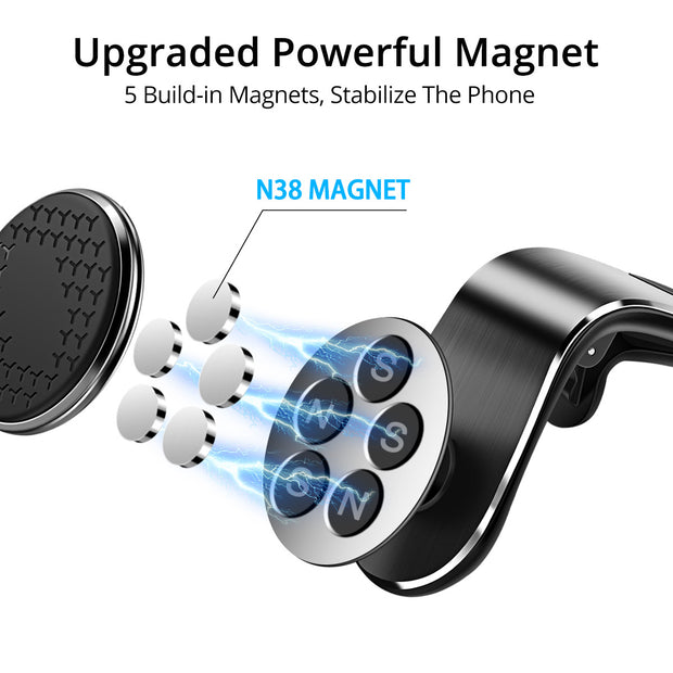 Magnetic Car Phone Holder – 360° Air Vent Mount for Smartphones