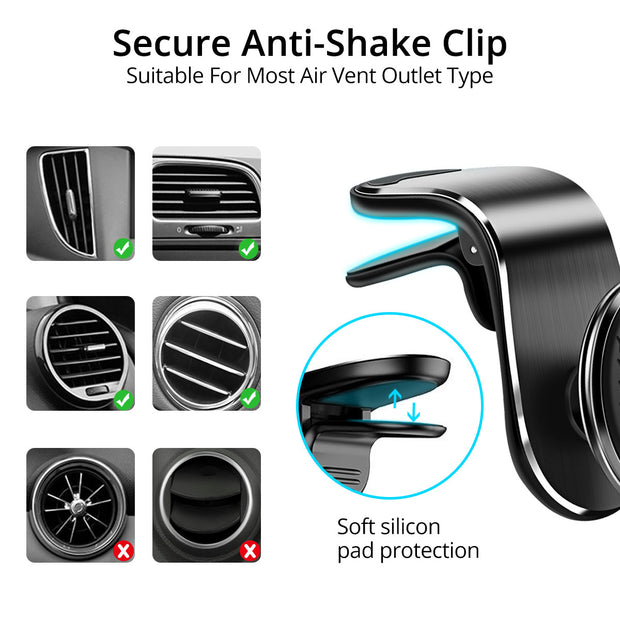 Magnetic Car Phone Holder – 360° Air Vent Mount for Smartphones