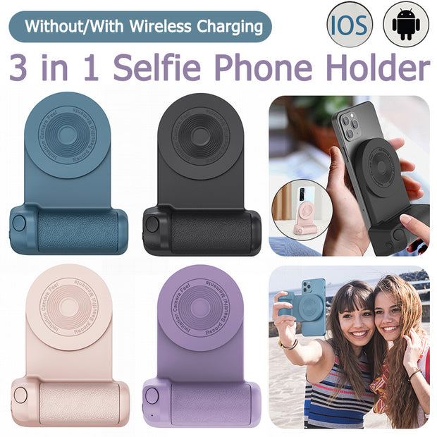 3-in-1 Magnetic Phone Grip – Camera Handle, Kickstand & Bracket