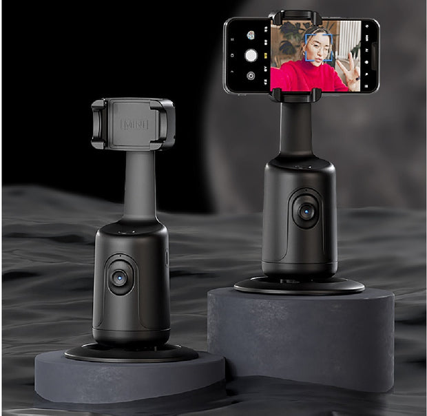 360° Auto Face Tracking Gimbal Phone Holder – AI Stabilizer