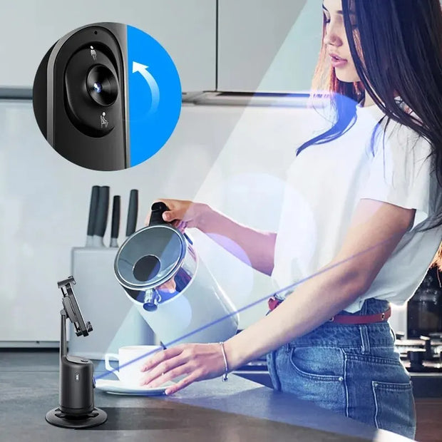 360° Auto Face Tracking Gimbal Phone Holder – AI Stabilizer